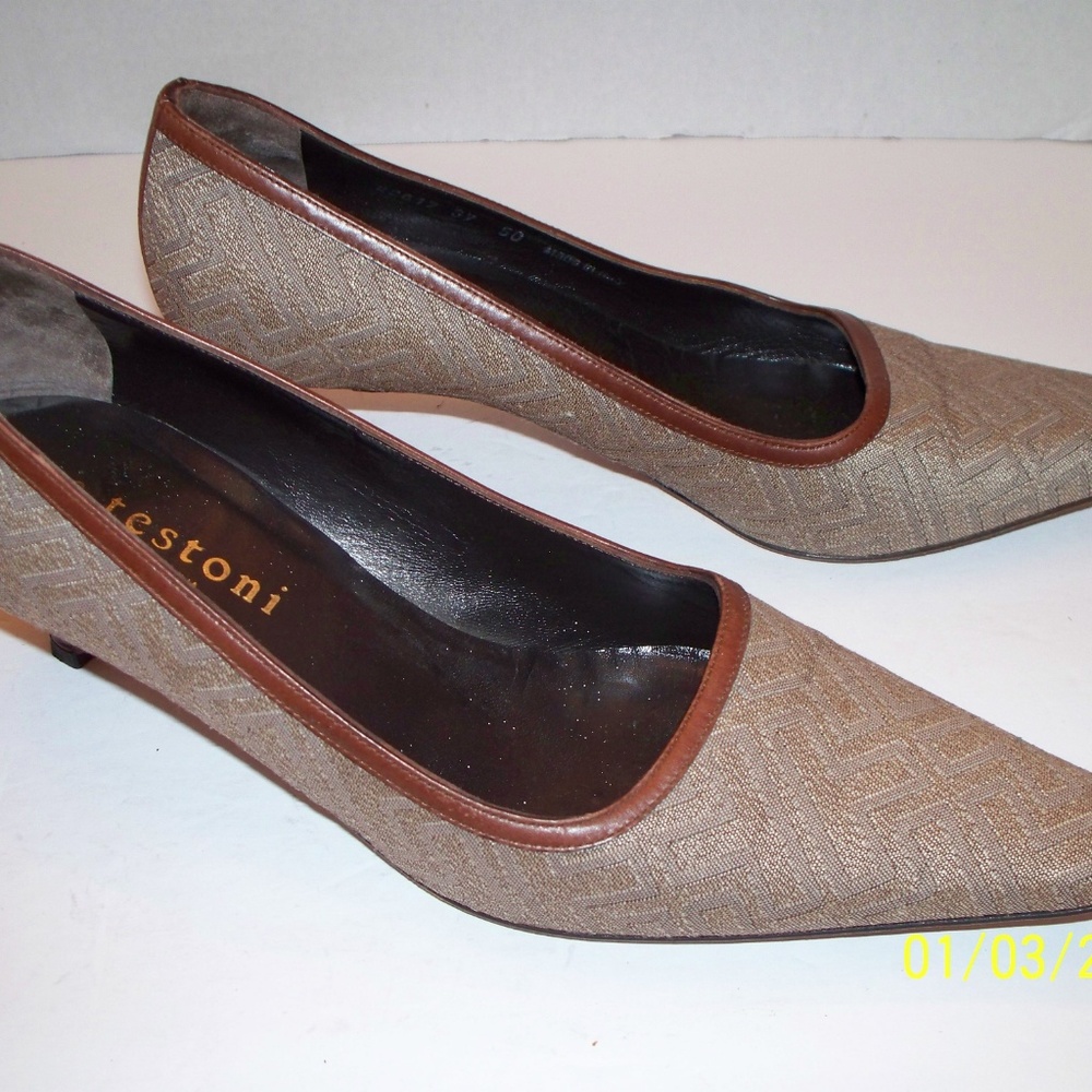 A. TESTONI Brown Dress Pumps US 5.5 / EU 37 Italy